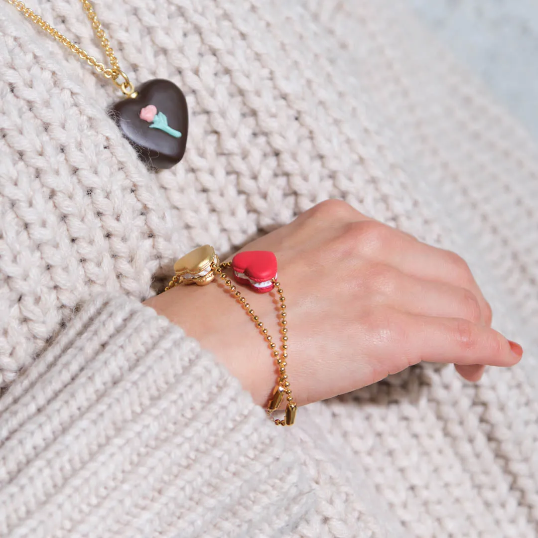 Selectable Love Heart Macaron Charm (Gold)【Japan Jewelry】