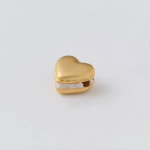 Selectable Love Heart Macaron Charm (Gold)【Japan Jewelry】