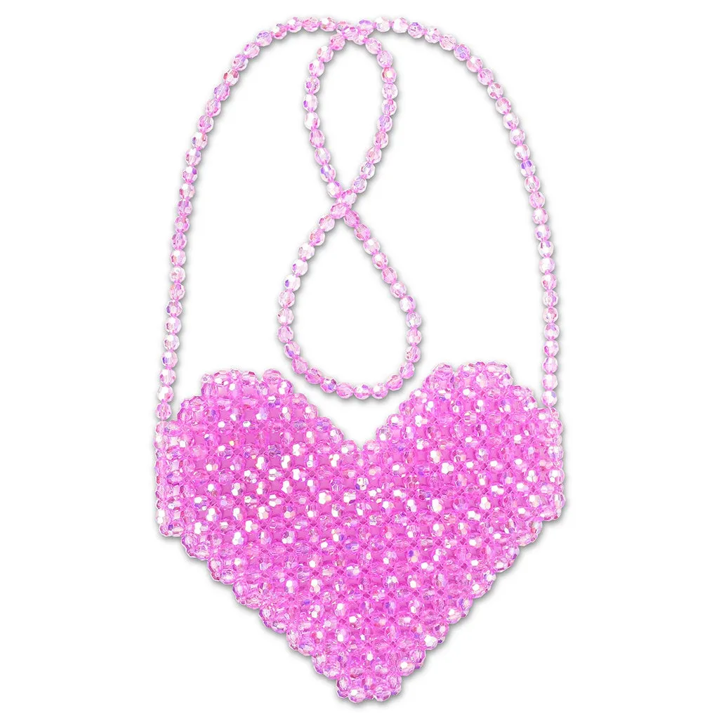 Shimmering Heart Beaded Crossbody