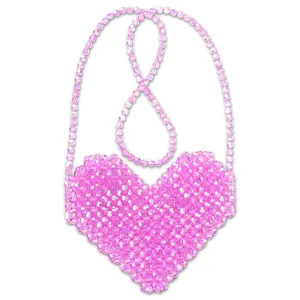 Shimmering Heart Beaded Crossbody