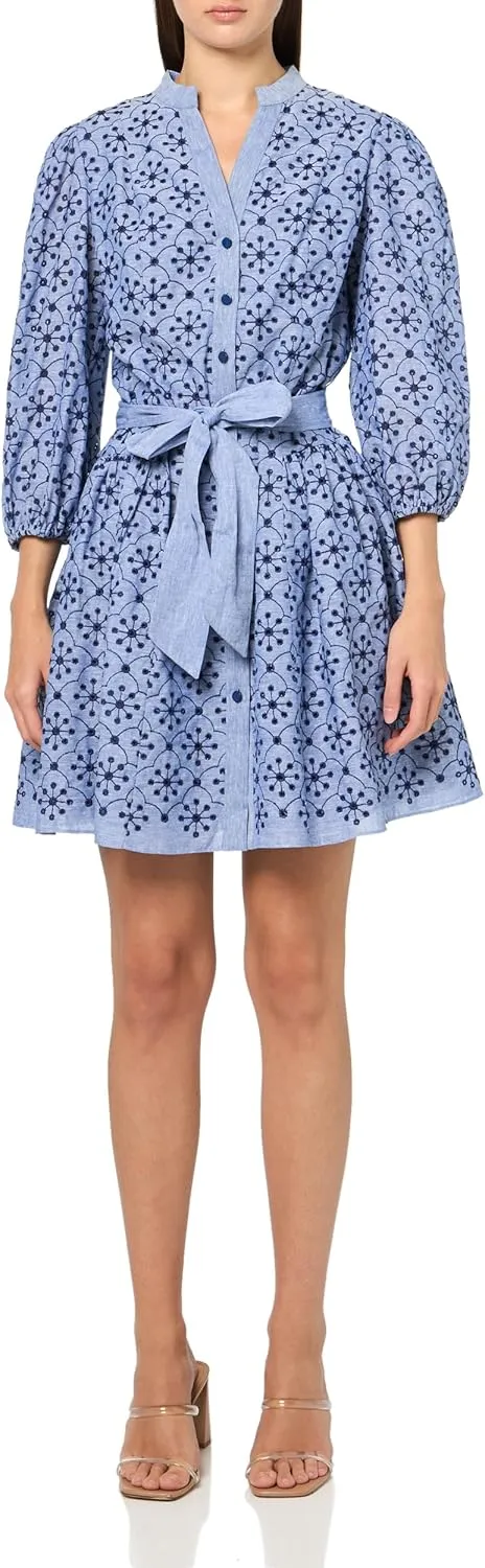 Shoshanna Women's Embroidered Chambray Rainey Dress