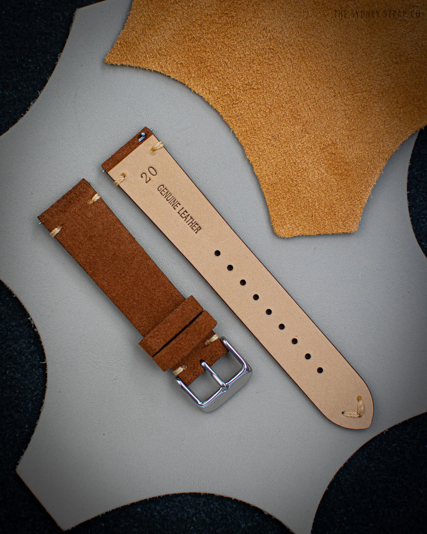 SIDE-STITCH SUEDE - LIGHT BROWN