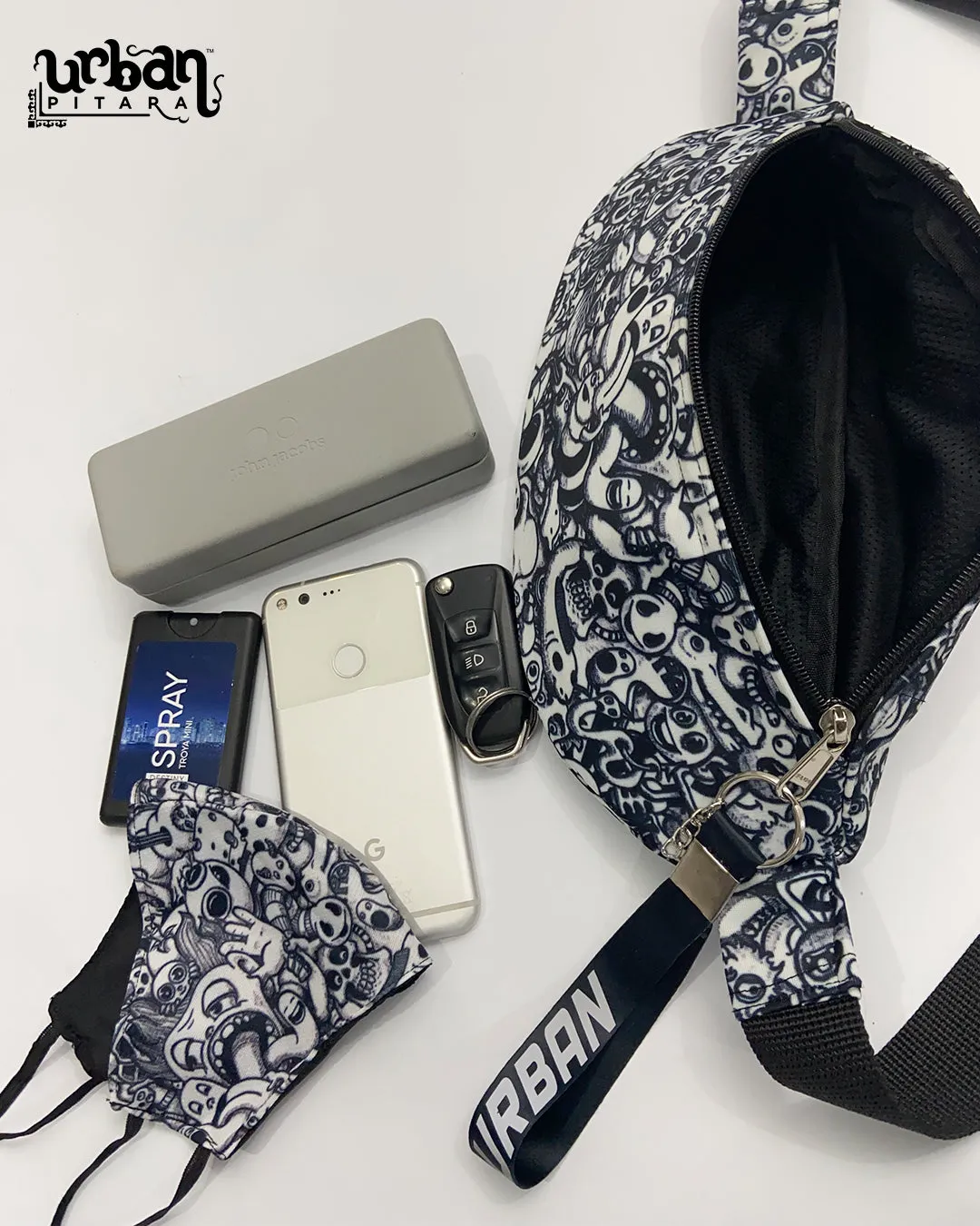 Skull Roses Fanny Pack