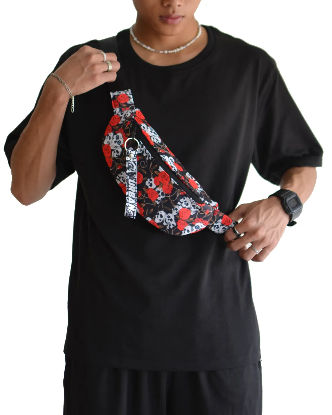 Skull Roses Fanny Pack