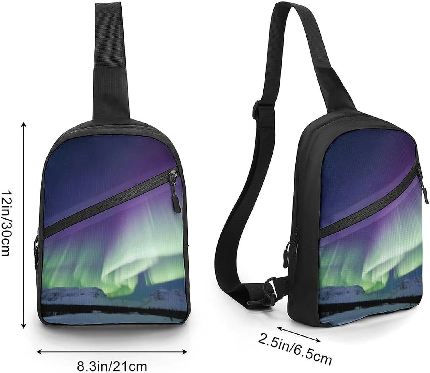 Sling Bag for Women Men Daypack Aurora Chest Bag Crossbody Backpack for Hiking Travel
