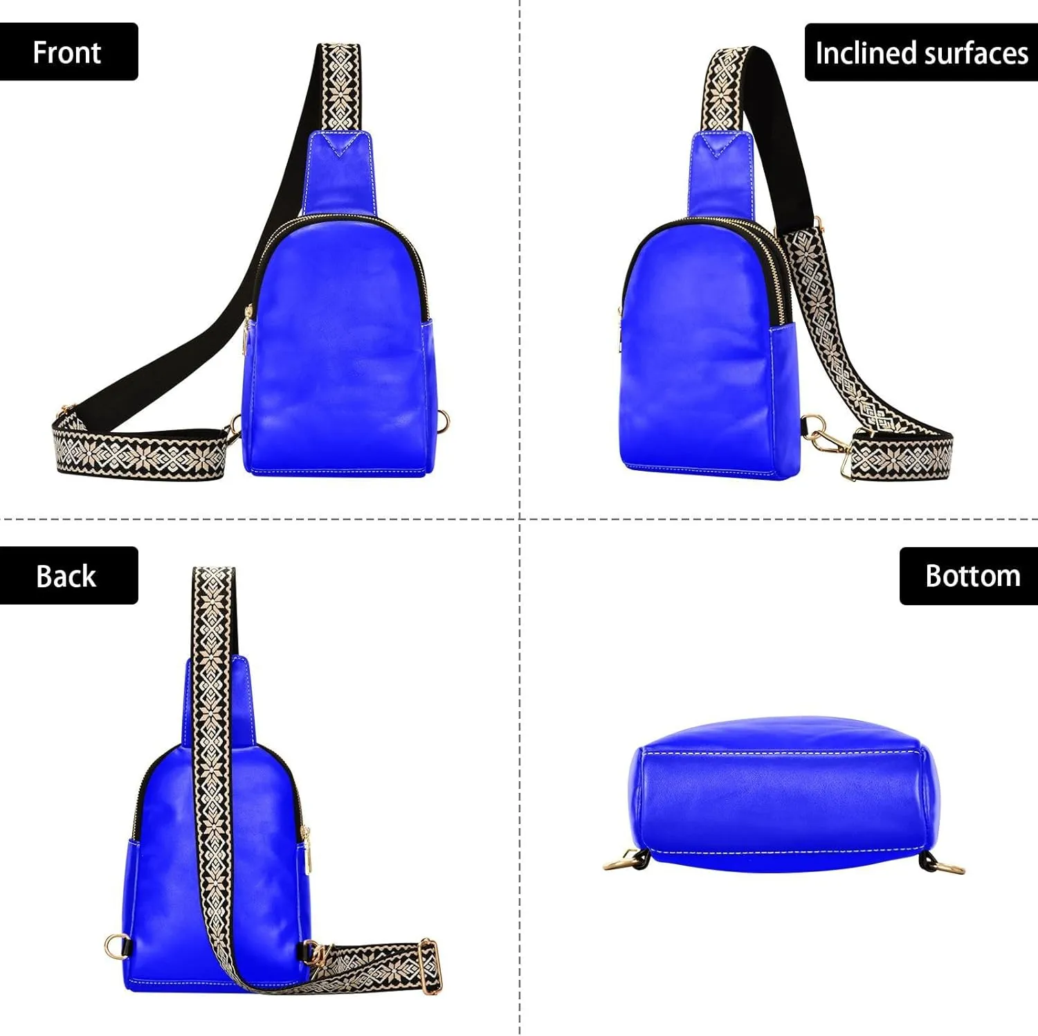 Small Sling Bag for Women Blue Crossbody Fanny Packs for Travel, Casual 20804