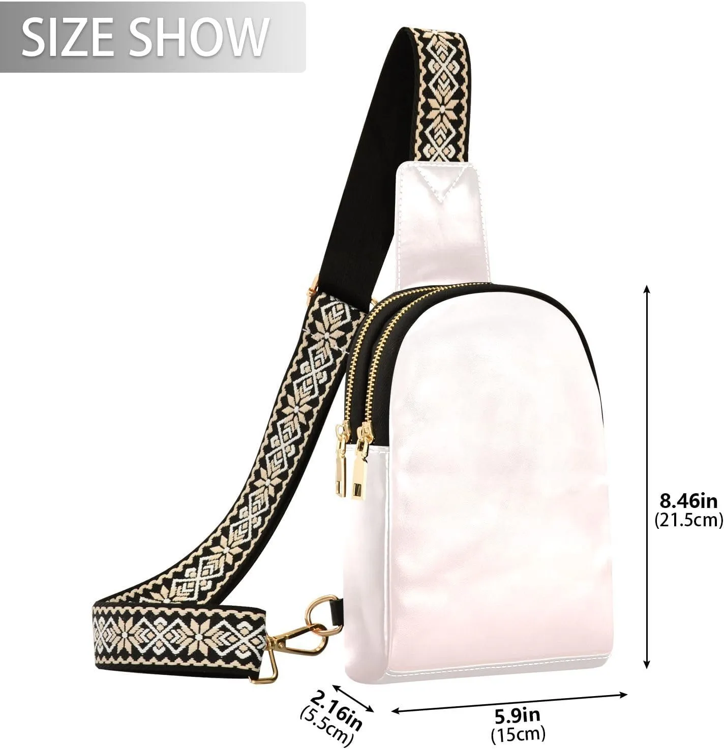 Small Sling Bag for Women Misty Rose Crossbody Fanny Packs for Travel, Casual 20818-1