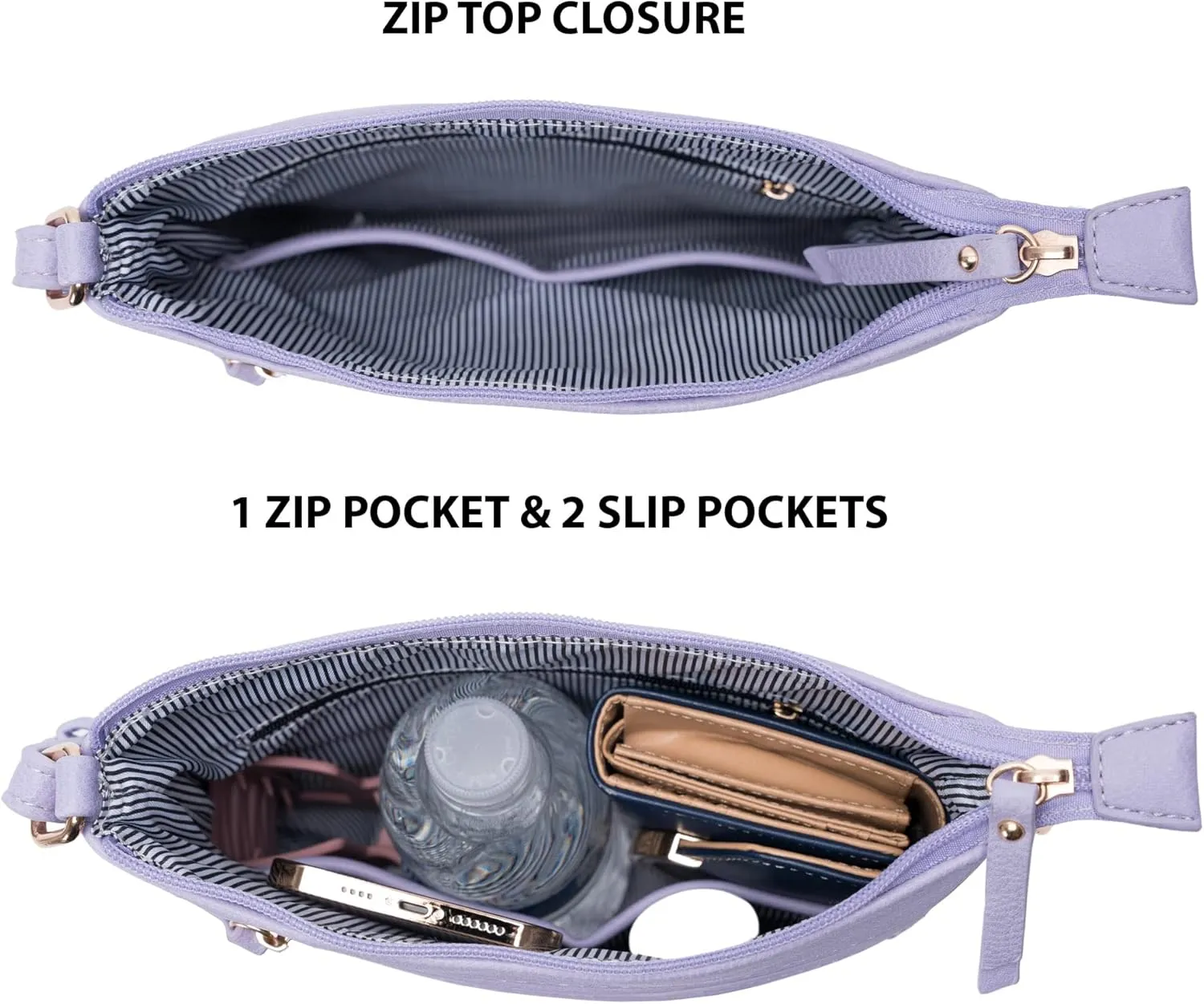 Solene Crossbody Bag Functional Multi Pocket Messenger Purse Top Zip Closure Shoulder Handbag With Adjustable Strap