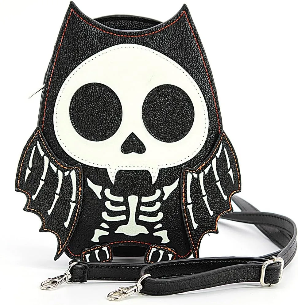 Spookyville CrittersGlow in the Dark Skeleton Cat Crossbody Bag