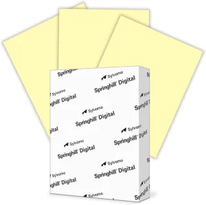 Springhill 8.5” x 11” Canary Yellow Colored Cardstock Paper, 65lb, 176gsm, 250 Sheets (1 Ream) – Premium Medium Weight Vellum Cardstock, Printer Paper with Textured Finish – 014051R