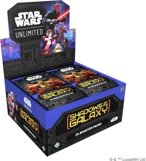 Star Wars: Unlimited TCG Shadows of The Galaxy Booster Display (Set of 24 Booster Packs) - Trading Card Game for Kids & Adults, Ages 12 , 2  Players, 20 Min Playtime, Made by Fantasy Flight Games