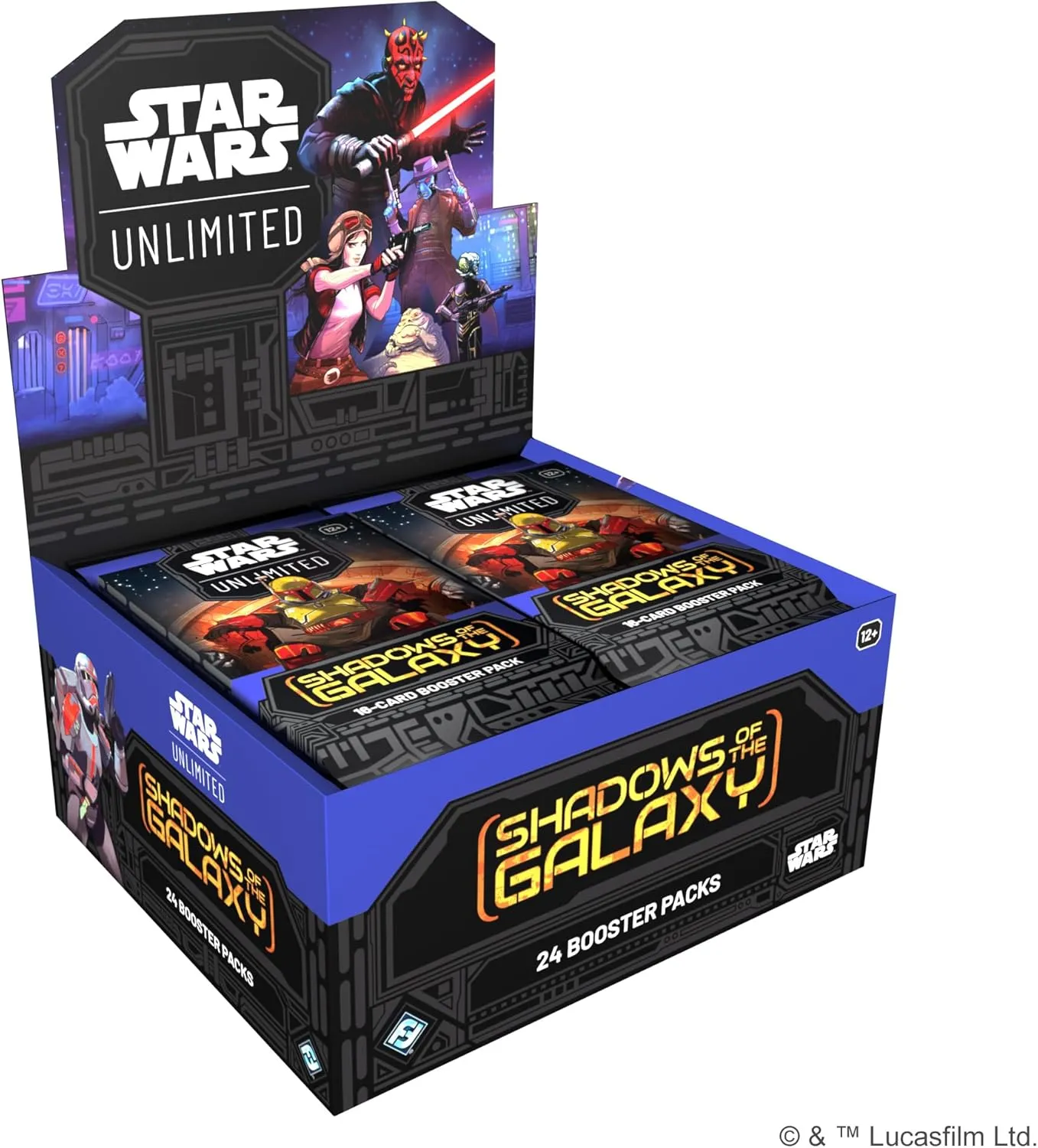 Star Wars: Unlimited TCG Shadows of The Galaxy Booster Display (Set of 24 Booster Packs) - Trading Card Game for Kids & Adults, Ages 12 , 2  Players, 20 Min Playtime, Made by Fantasy Flight Games