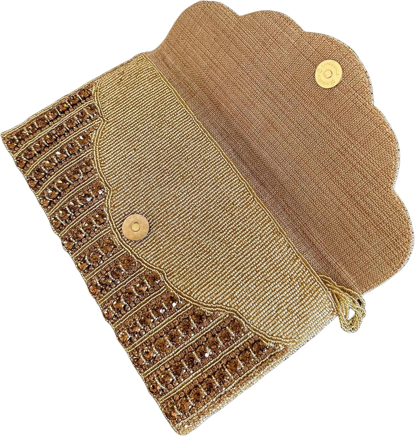 Stylish Crossbody Luxury Clutch purse for women with Crystal Beaded work and detachable shoulder chain