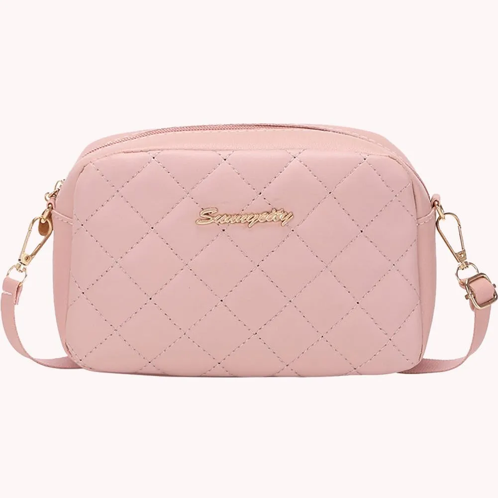 Stylish Ladies Handbags Embroidered Women Shoulder Bags Solid Color Lattice Female Messenger Bag