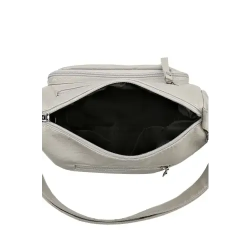 Stylish Maroon Multi-Pocket PU Leather Crossbody Bag