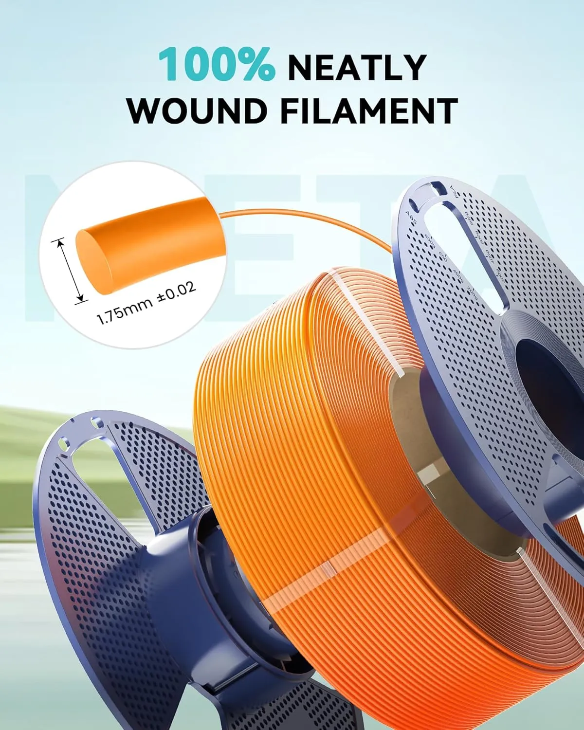 SUNLU High Speed PLA Meta Filament, 1KG PLA 3D Printer Filament 1.75mm, Tougher Neatly Wound 3D Filament, Dimensional Accuracy  /- 0.02 mm, Fits for Most FDM 3D Printers, 1KG Spool(2.2lbs), Black