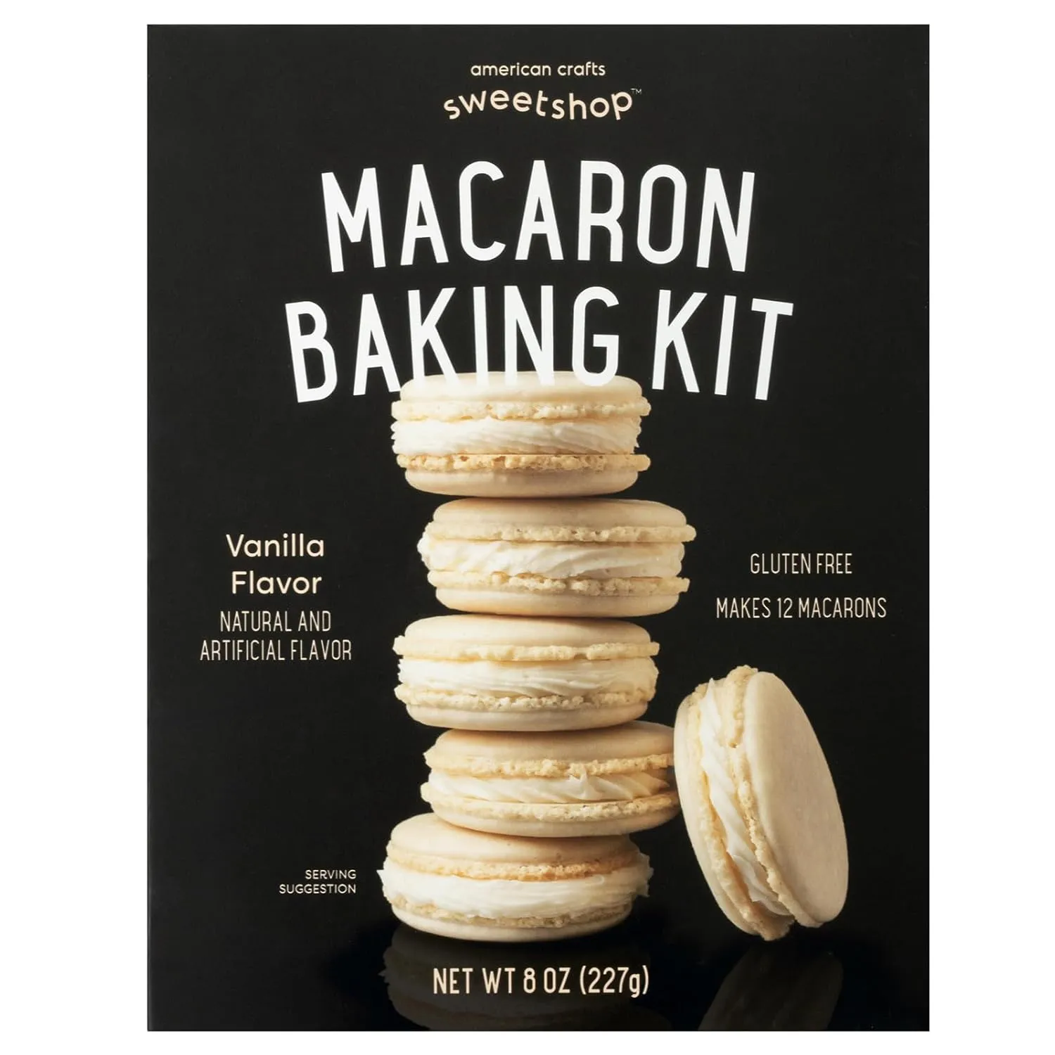 Sweetshop 8 oz Macaron Cookie Baking Mix, Vanilla, Gluten Free, makes 12 Macarons, Baking Kit, Bake Fresh Macarons, Cookie Mix, Homemade Macarons