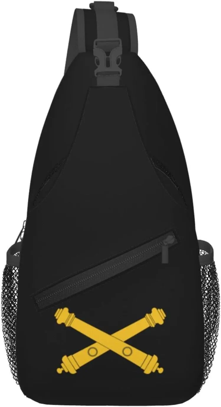 The crossed cannons insignia of the US Army Field Artillery Crossbody Bags For Women Men Chest Backpack Gym Shoulder Bag Travel Outdoor Sports Casual Crossbody Bags