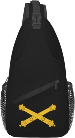 The crossed cannons insignia of the US Army Field Artillery Crossbody Bags For Women Men Chest Backpack Gym Shoulder Bag Travel Outdoor Sports Casual Crossbody Bags