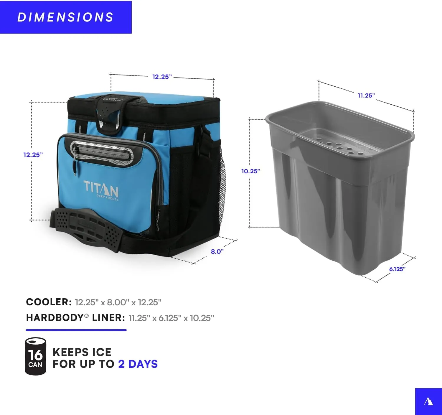 Titan Deep Freeze Coolers - Zipperless Hardbody Cooler - Deep Freeze Insulation, HardBody Liner, and SmartShelf