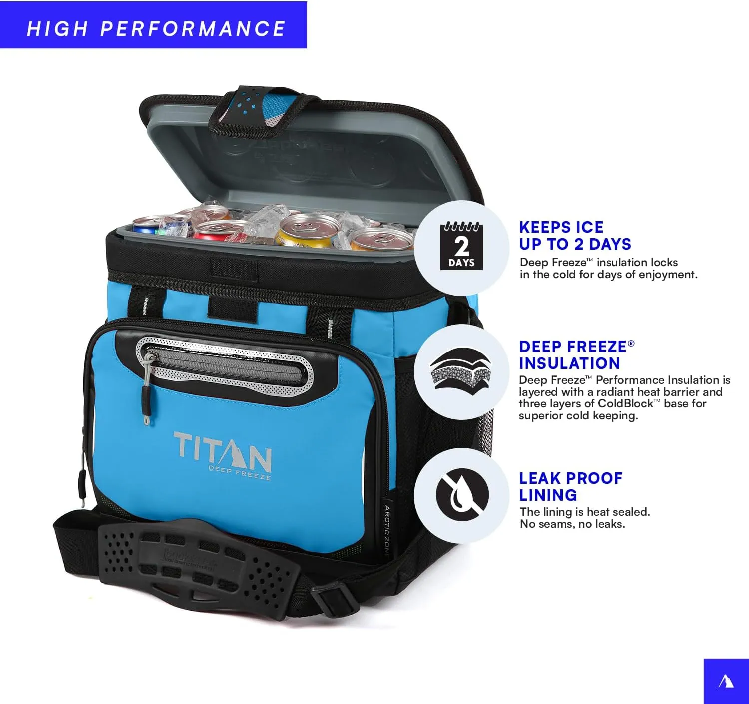 Titan Deep Freeze Coolers - Zipperless Hardbody Cooler - Deep Freeze Insulation, HardBody Liner, and SmartShelf