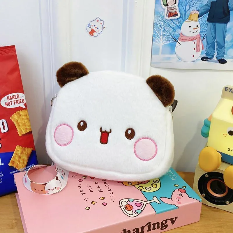 TK Bubu Dudu Dudu Bubu 2024 New Christmas Cute Plush Bear Shoulder Bag Soft Cute Toy Bag Card Bag Shoulder Diagonal bag