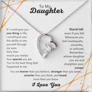 To My Daughter Forever Necklace From Mom, Gifts For Daughter From Dad Heart Necklace, Daughter Gift, Birthday, Graduation Birthday Valentine's Day Gift For Daughter#PRA