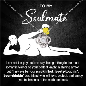 To My Soulmate Necklace For Women, Gift For Wife, Necklace For Girlfriend, Wife Necklace From Husband, Soulmate Gifts For Her, Funny Girlfriend Gifts From Boyfriend, Soulmate Necklace For Her