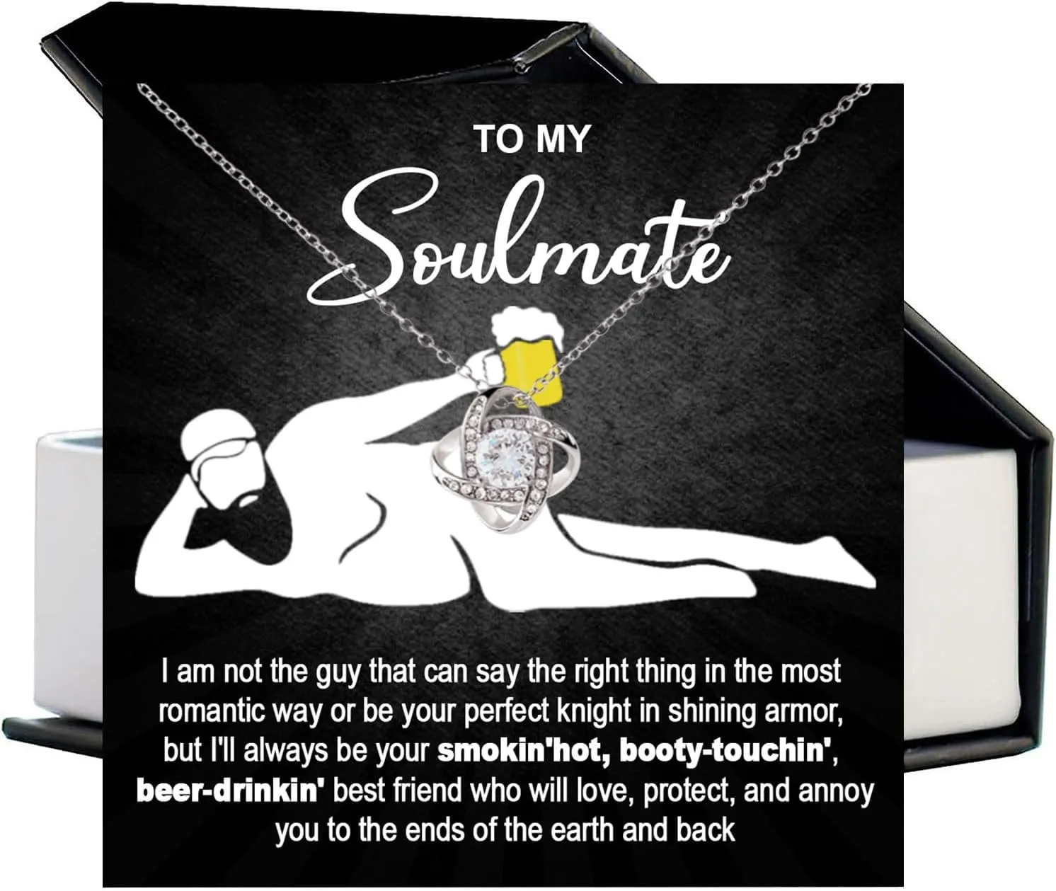 To My Soulmate Necklace For Women, Gift For Wife, Necklace For Girlfriend, Wife Necklace From Husband, Soulmate Gifts For Her, Funny Girlfriend Gifts From Boyfriend, Soulmate Necklace For Her