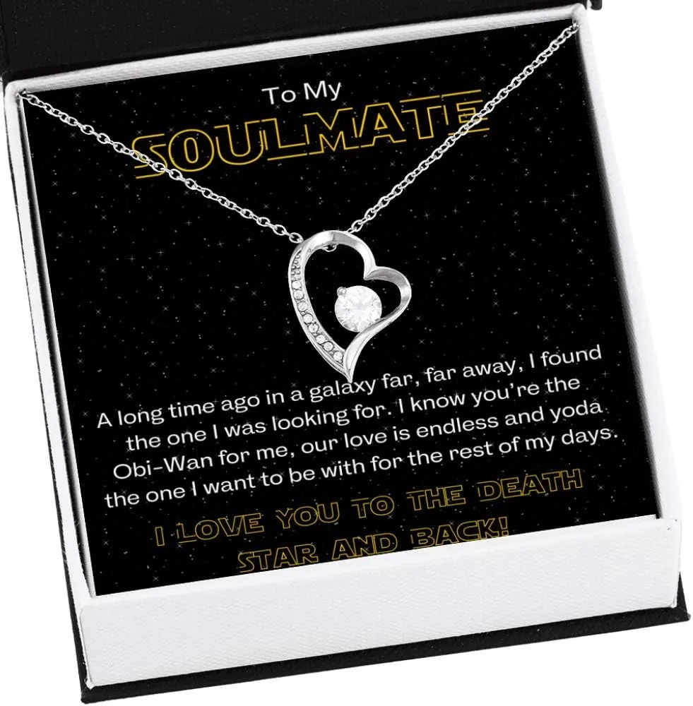 To My Soulmate "Galaxy" Forever Love Necklace with Message Card and Gift Box. Gift for Fiance, Girlfriend, Future Wife, Wife. Fiance, Girlfriend, Future Wife, Wife Gift. Necklace for Fiance, Girlfriend, Future Wife, Wife