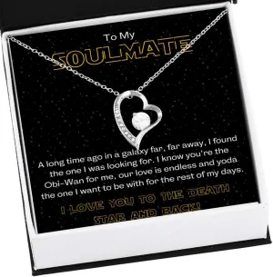 To My Soulmate "Galaxy" Forever Love Necklace with Message Card and Gift Box. Gift for Fiance, Girlfriend, Future Wife, Wife. Fiance, Girlfriend, Future Wife, Wife Gift. Necklace for Fiance, Girlfriend, Future Wife, Wife