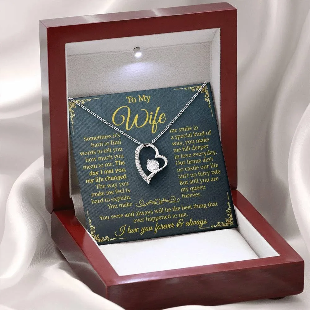 To My Wife Necklace From Husband With Heartfelt Message, To My Soulmate Necklace For Women, Necklace For Wife From Husband, Soulmate Gifts But Still You Are My Queen Forever.