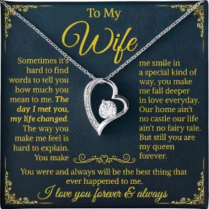 To My Wife Necklace From Husband With Heartfelt Message, To My Soulmate Necklace For Women, Necklace For Wife From Husband, Soulmate Gifts But Still You Are My Queen Forever.