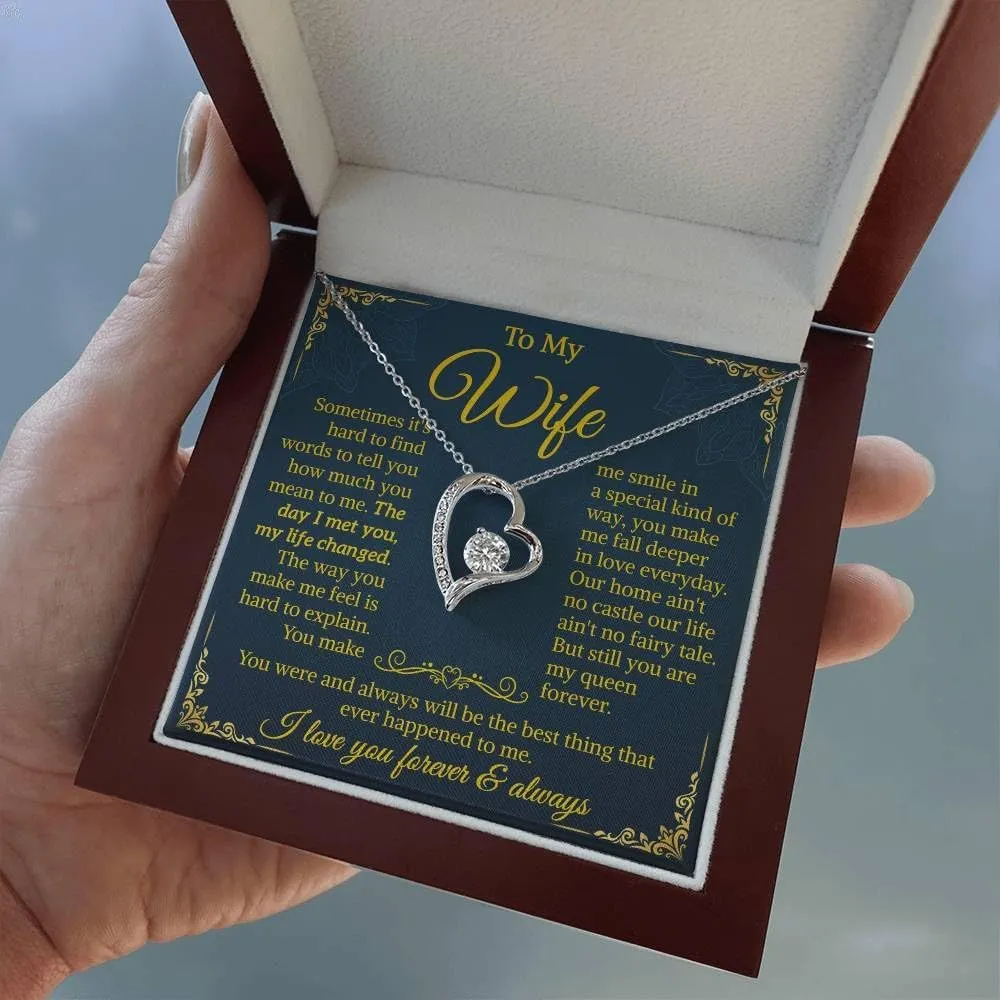 To My Wife Necklace From Husband With Heartfelt Message, To My Soulmate Necklace For Women, Necklace For Wife From Husband, Soulmate Gifts But Still You Are My Queen Forever.