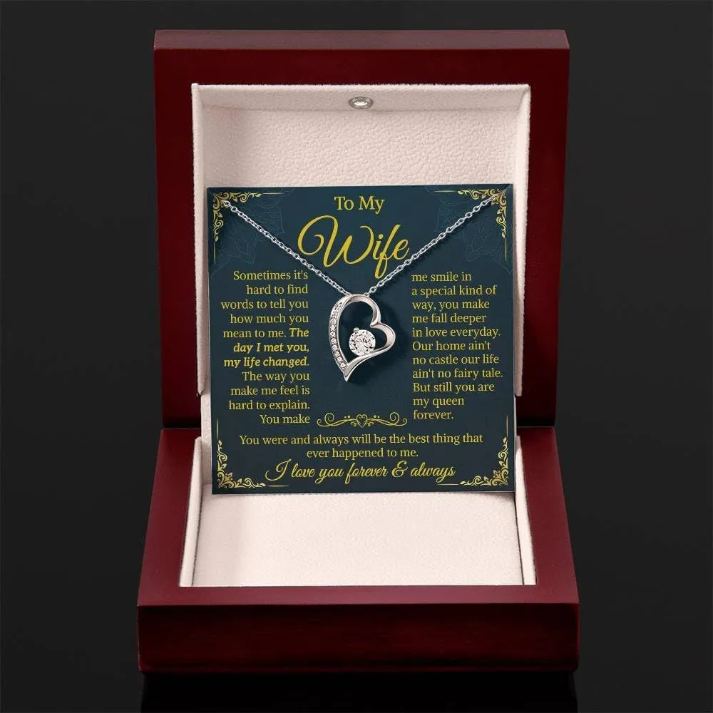 To My Wife Necklace From Husband With Heartfelt Message, To My Soulmate Necklace For Women, Necklace For Wife From Husband, Soulmate Gifts But Still You Are My Queen Forever.
