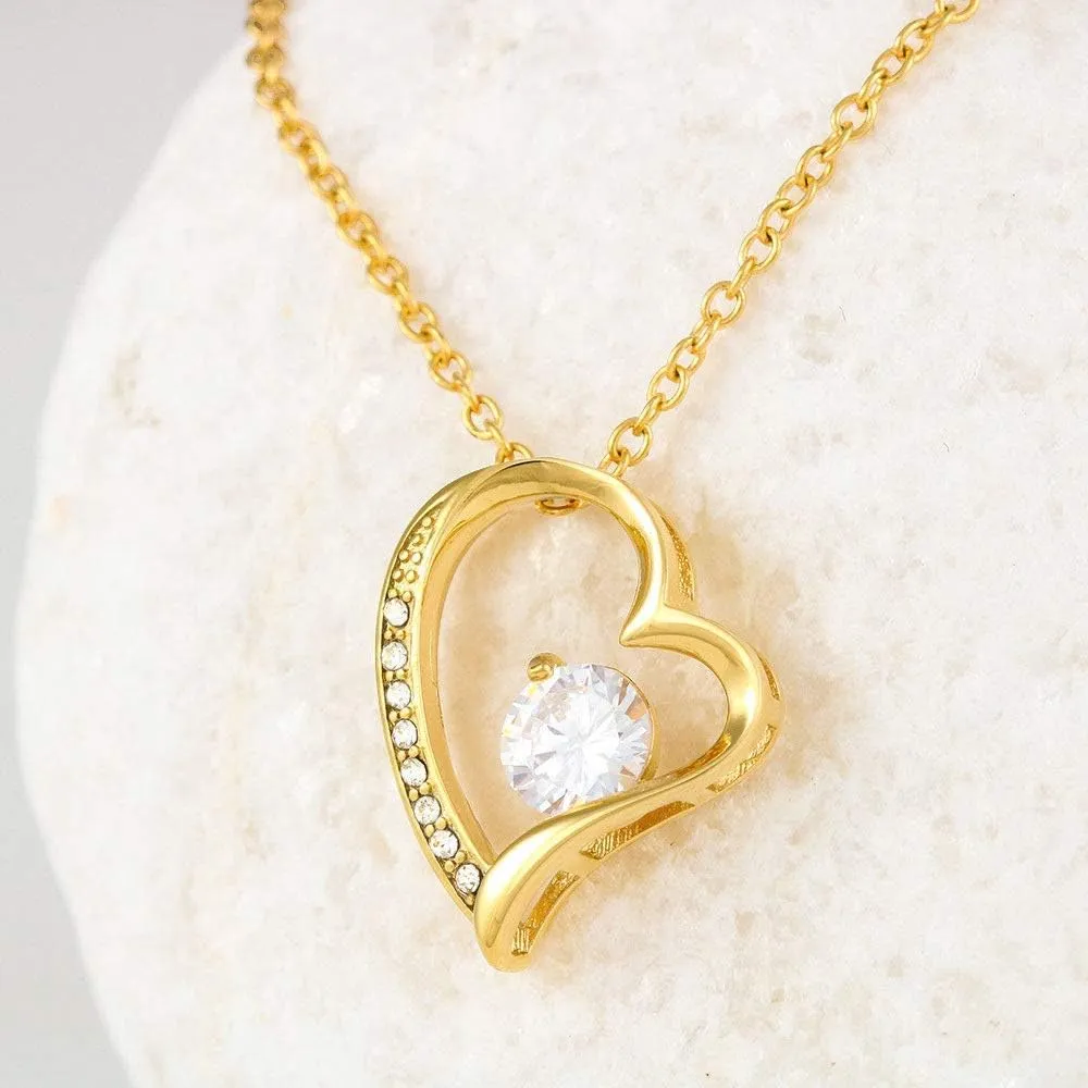 To My Wife"Castle - Up" Forever Love Heart Necklace with Message Card and Gift Box. Gift for Wife. Necklace for Wife