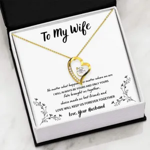 To My Wife"Forever Together" Forever Love Necklace with Message Card and Gift Box. Gift for Wife. Wife Gift. Necklace for Wife
