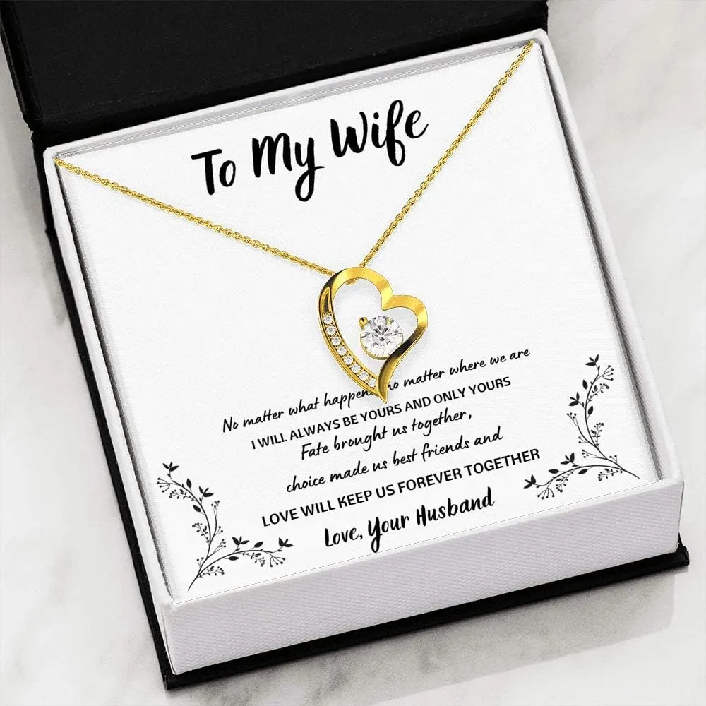 To My Wife"Forever Together" Forever Love Necklace with Message Card and Gift Box. Gift for Wife. Wife Gift. Necklace for Wife
