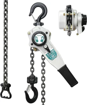 TOYO Lever Chain Hoist 1750Lbs 10ft,Chain Come Along 0.8T 10Ft Ratchet Chain Puller Hoist Alloy Steel G80 Chain 2 Heavy Duty Hooks for Building Warehouse Automotive Garages Machinery (1750LB 10FT)