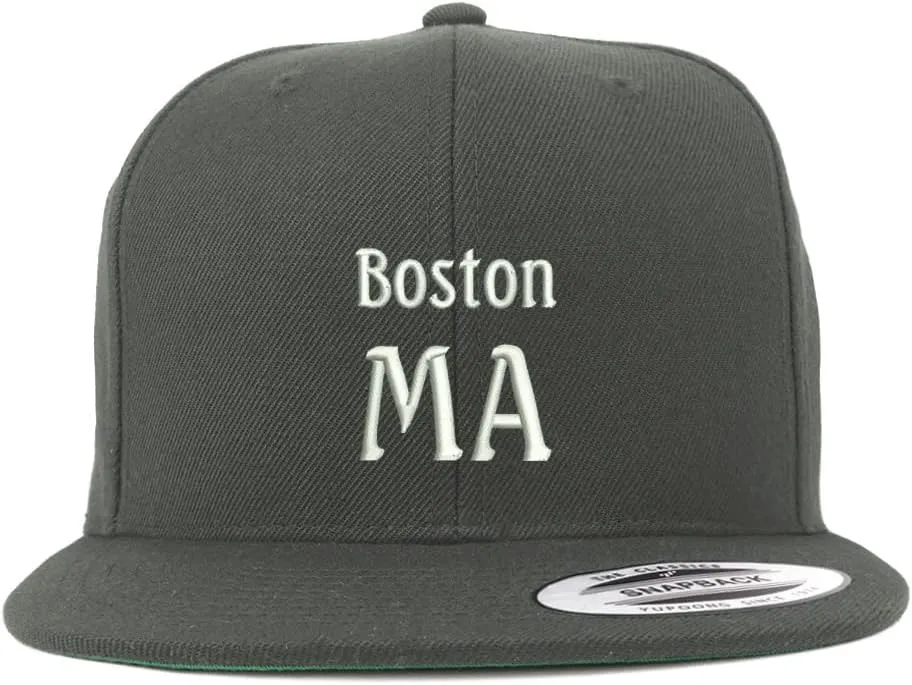Trendy Apparel Shop Boston MA Embroidered Flatbill Snapback