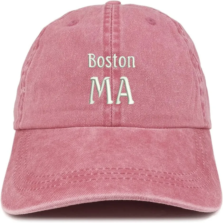 Trendy Apparel Shop Boston MA Embroidered Pigment Dyed Washed Baseball Cap