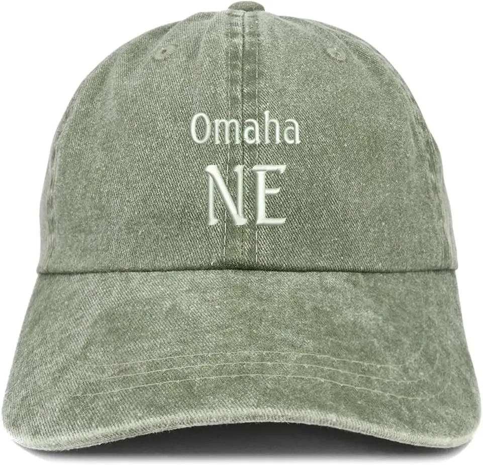 Trendy Apparel Shop Omaha NE Embroidered Pigment Dyed Washed Baseball Cap