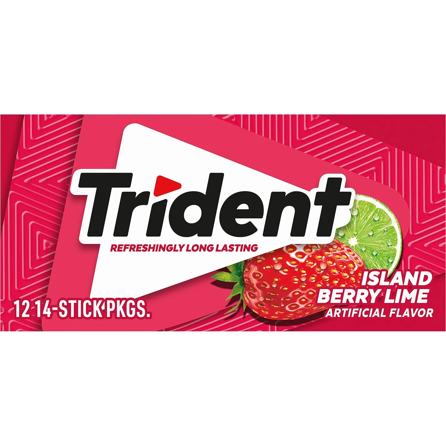 Trident Island Berry Lime Sugar-Free Chewing Gum, 12 Packs of 14 Pieces (168 Total Pieces)