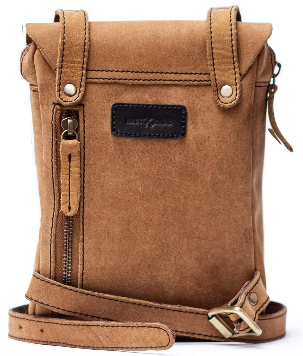Trip Machine Company Genuine Leather Handmade Waist Drop Thigh Bag Fanny Pack (Dark Brown)