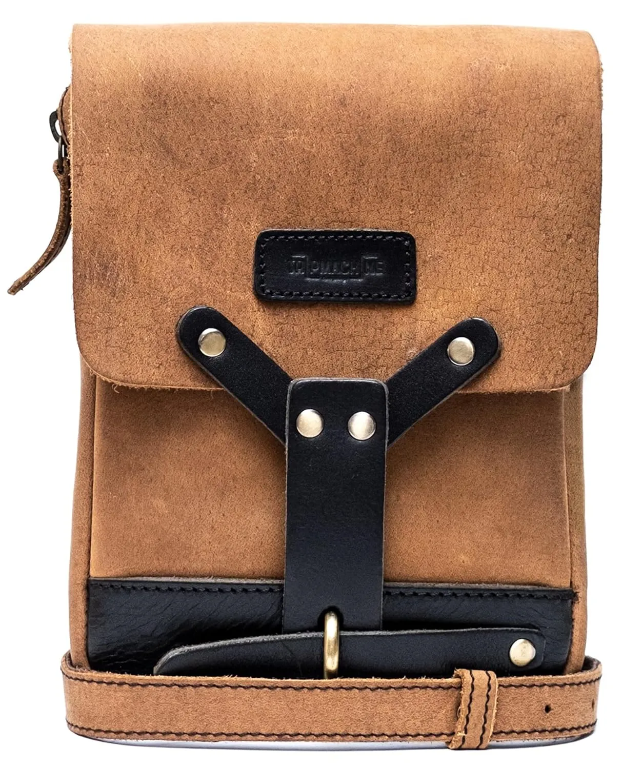 Trip Machine Company Genuine Leather Handmade Waist Drop Thigh Bag Fanny Pack (Dark Brown)