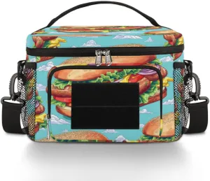 TropicalLife Beef Burgers Food Insulated Lunch Bag for Men Women Adult, Tactical Lunch Box Leakproof Lunch Cooler Tote Bag for Work Office Travel Camping