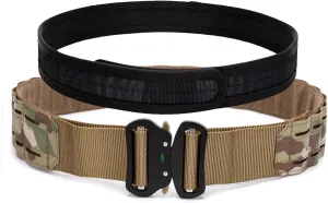 TWINFALCONS Tactical MOLLE Belt, 2" Quick Release Battle Belts, Nylon Heavy Duty Belts with 1.5" Inner Belt