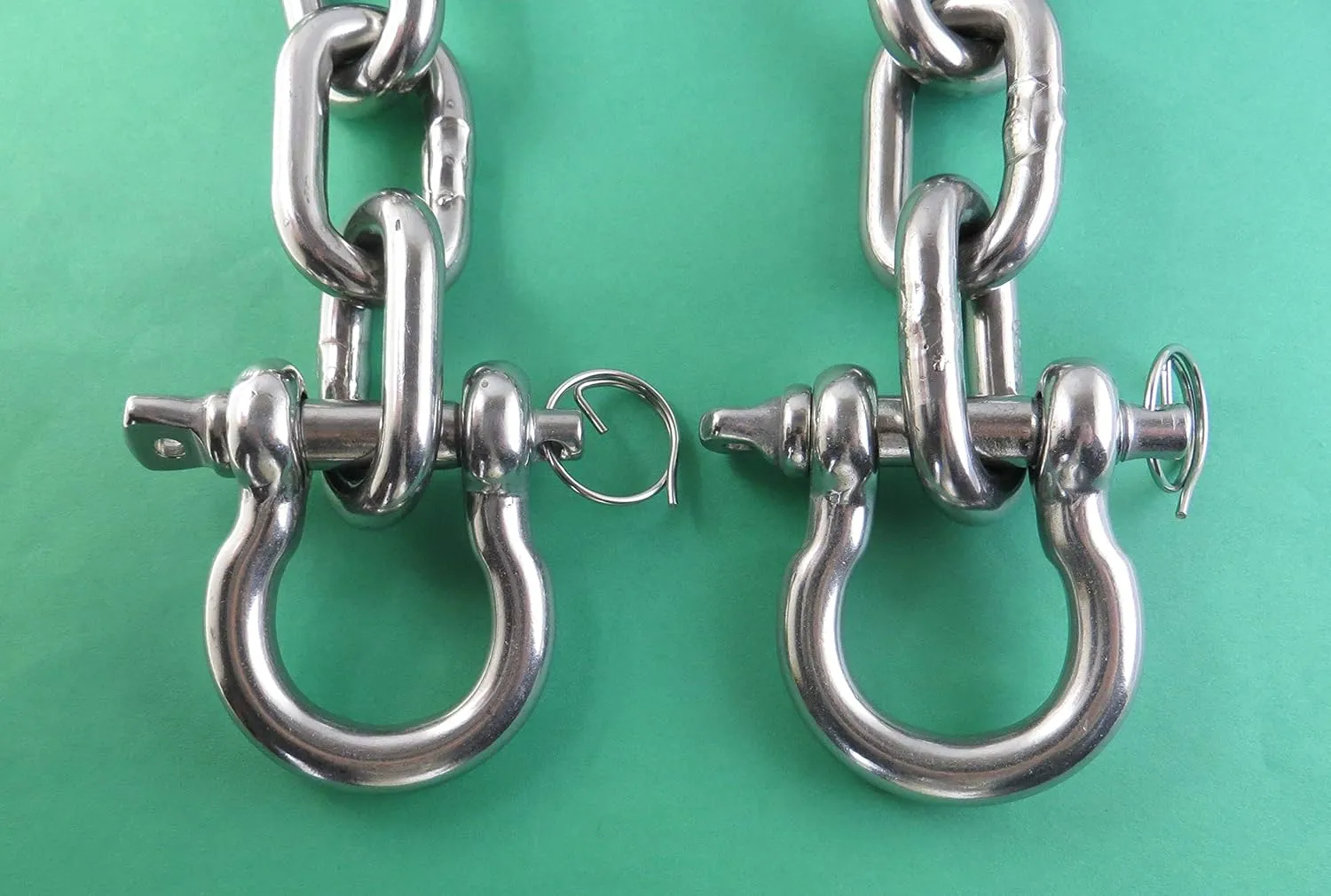 US STAINLESS Anti-Off Shackles Stainless Steel 316 Anchor Chain 5/16" or 8mm by 6' Long with Anti-Off Shackles Advanced Lock Ring Design