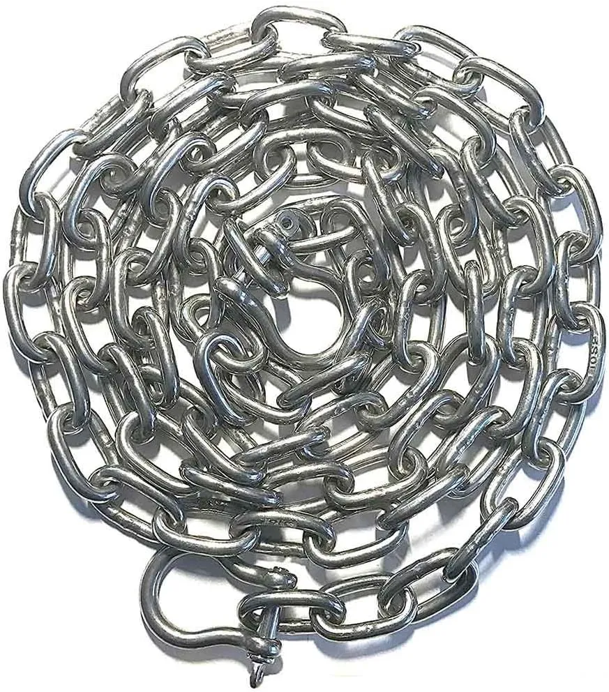 US Stainless Stainless Steel 316 Anchor Chain 3/16" or 5mm by 10' Long Shackles