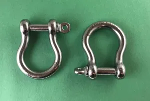 US Stainless Stainless Steel 316 G4 1/4" by 4' Windlass Anchor Chain with Forged Bow Shackles